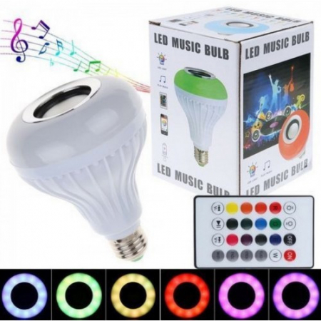 Bec RGB Smart cu Boxa si telecomanda, bluetooth, E27 [5]
