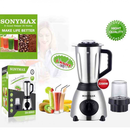 TOATE PRODUSELE - Blender Sticla 2 in 1 cu Rasnita, Putere 2200W, 1.5L Capacitate, 5 Trepte viteza, SonyMax