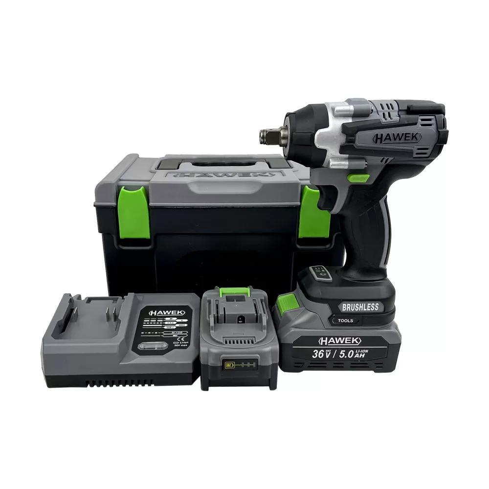 TOATE PRODUSELE - Bormasina de Impact si Insurubat Hawek cu 2 Acumulatori 36V 5 Ah, 850Nm
