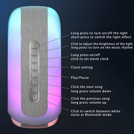 Boxa 3 in 1 Wireless Bluetooth, Ceas cu Alarma, Lampa Led RGB [3]