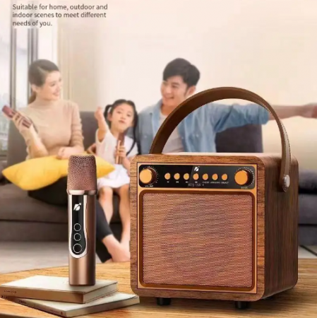 Boxa portabila karaoke, Bluetooth, Microfon, Radio Fm, 10W, Acumulator 3.7v, MP3, card TF-USB, KTS-1687 [1]