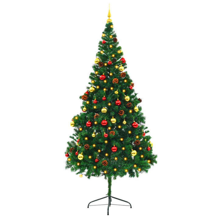 Brad Artificial de Craciun 180 Cm, Impodobit Complet, Globuri + Beteala, Instalatie + Accesorii [2]