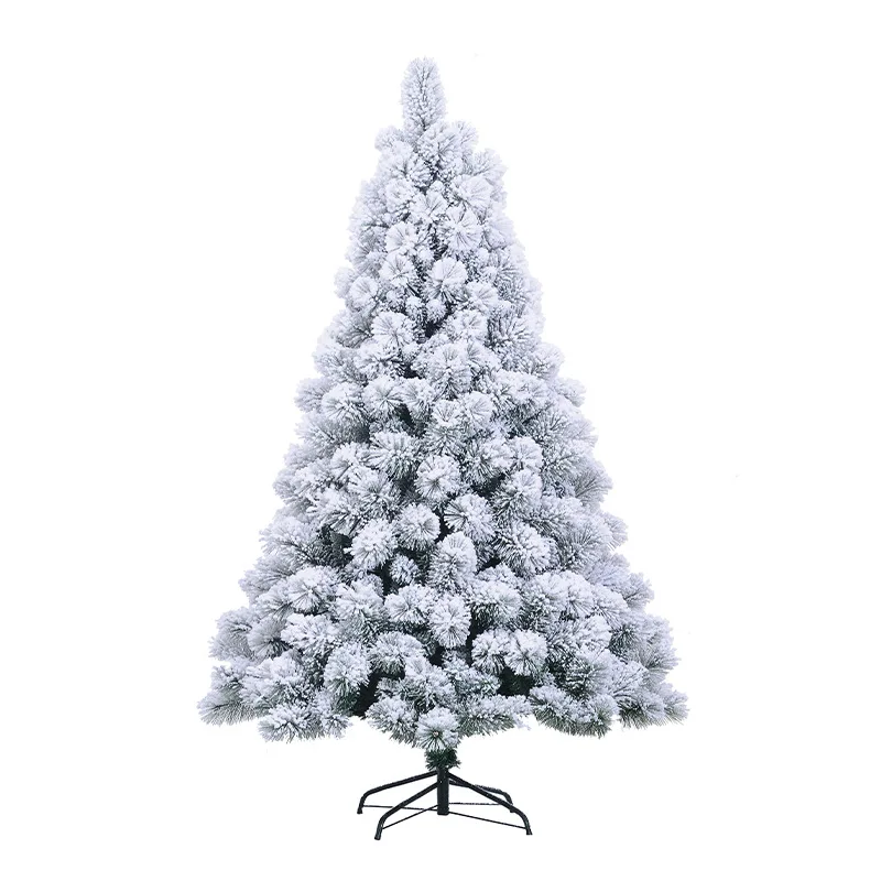 DECORATIUNI CRACIUN - Brad artificial inzapezit, nins, 1.8M inaltime, Model Ace de Pin, Ramuri dese, Include Suport Metalic