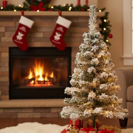 Brad artificial nins/inzapezit, 1.5M Inaltime, Ramuri Flexibile, Suport metalic CADOU [2]