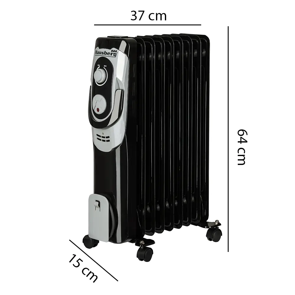 Calorifer electric 2000 W, 9 elementi, 3 nivele de putere, termostat reglabil, Hausberg HB-8910 [5]