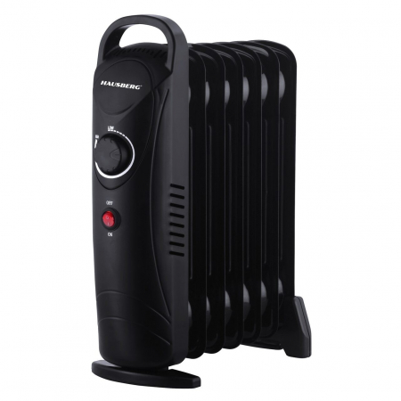 TOATE PRODUSELE - Mini Calorifer electric cu ulei, o treapta de incalzire, 800-1000 W, 7 elementi, termostat reglabil, HAUSBERG HB-8940