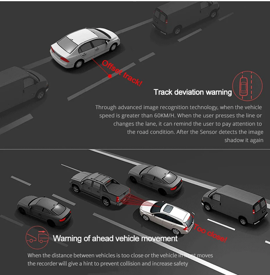 Camera auto DVR oglinda retrovizoare 10 inch, Touchscreen, Bluetooth, Night Vision, Camera Fata si Spate [7]