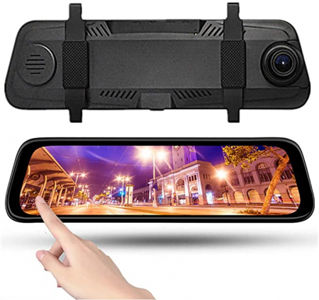Camera auto cu TouchScreen tip oglinda retrovizoare Starlight Night Vision, 10 inch, LCD, dual cam [6]