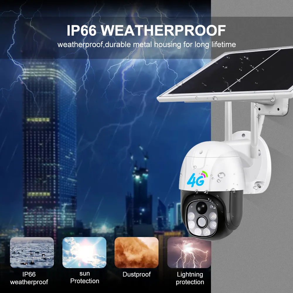 Camera de Supraveghere 4G cartela Sim cu Panou Solar, Full HD 1080p, Rotativa, Alarma, Microfon si Difuzor, Night Vision, Detectie umana, pentru Exterior [6]