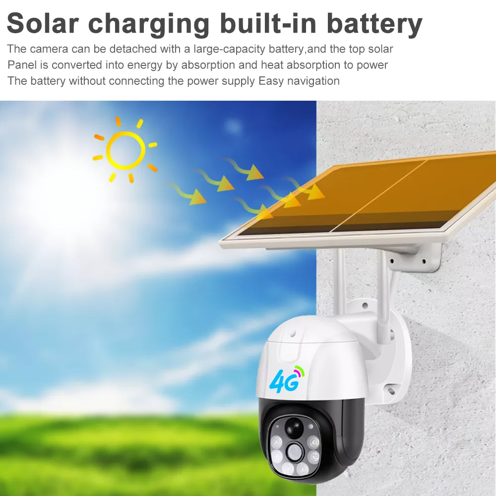 Camera de Supraveghere 4G cartela Sim cu Panou Solar, Full HD 1080p, Rotativa, Alarma, Microfon si Difuzor, Night Vision, Detectie umana, pentru Exterior [8]