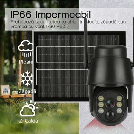 Camera de Supraveghere 4G cu Panou Solar, 5MP Full HD, PTZ, Detectare Miscare, Night Vision, Card 32GB Inclus [6]