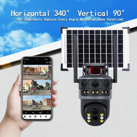 Camera de Supraveghere 4G cu Panou Solar, 12MP Full HD, Vedere Nocturna, Audio Bidirectional, Control din Aplicatie, Include Card 32GB [5]