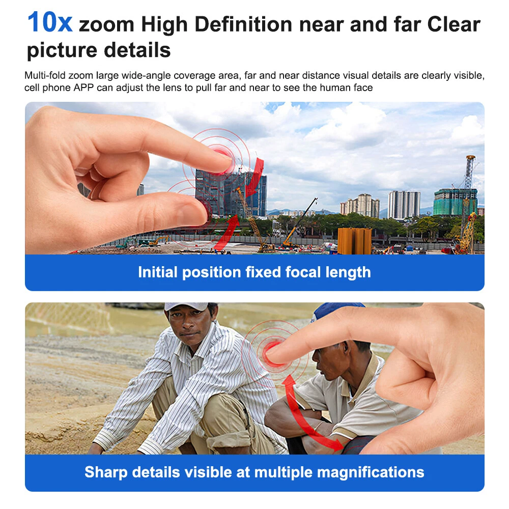 Camera de Supraveghere 4G cu Panou Solar, Lentila Rotativa si Fixa, 6MP Full HD, Detectie Umana AI, Night Vision 30m, Zoom 10X [12]