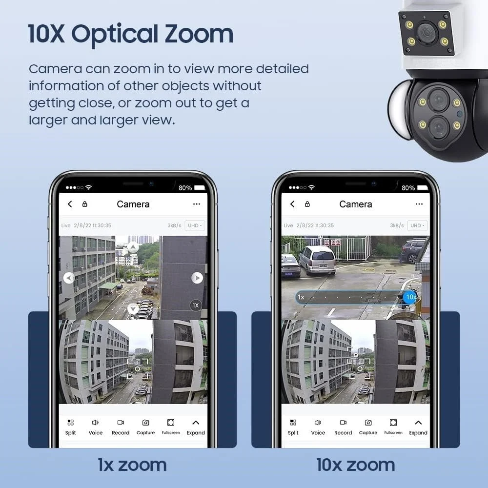 Camera de supraveghere 4K, Wi-Fi, 2 Lentile - fixa si mobila, Zoom 10X, 4+4MP, senzor de miscare, IP65, Andowl Q-SX921 [2]