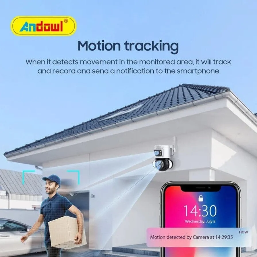 Camera de supraveghere 4K, Wi-Fi, 2 Lentile - fixa si mobila, Zoom 10X, 4+4MP, senzor de miscare, IP65, Andowl Q-SX921 [4]