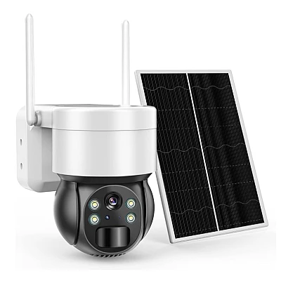 Camera de Supraveghere Jortan cu Panou Solar, WiFi, Senzor de Miscare, Infrarosu, Rotativa, IP66 [15]