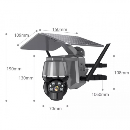 Camera de Supraveghere SIM 4G, 4MP ,exterior, senzor de miscare, panou solar, rotire din aplicatie, Andowl Q-S808 [7]