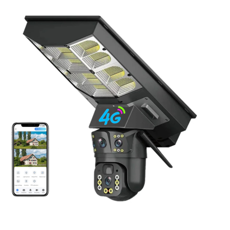 CAMERE SUPRAVEGHERE - Camera de Supraveghere SIM 4G cu Lampa Solara Incorporata, Control din Telefon, Microfon + Difuzor Incorporat, Senzor de Miscare