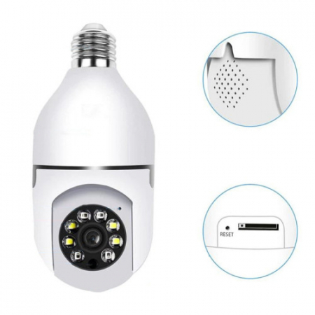 Camera de Supraveghere tip bec, E27, Interior/Exterior, 1080p, Control din telefon, Microfon, Difuzor [8]