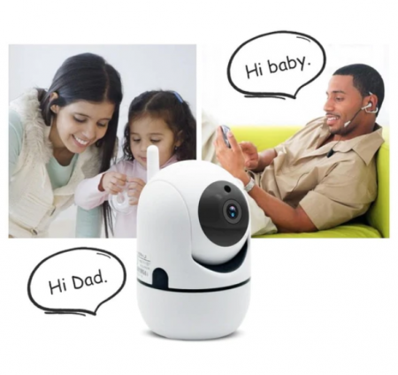 Camera de supraveghere Wi-FI, Interior, Monitor Bebe cu Night Vision si Rotire Automata, Full HD, Conectare Telefon [3]