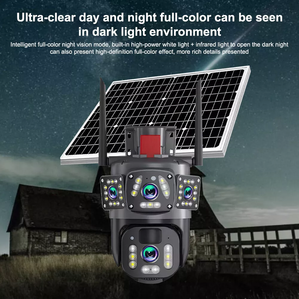 Camera de Supraveghere WiFi cu Panou Solar, 6MP Full HD, Lentila Rotativa si Fixa, Detectie Umana AI, Night Vision 30m, Zoom 10X [17]