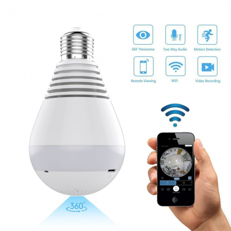 Camera de Supraveghere Tip Bec Inteligent, Wireless Full-HD, 360 grade [2]