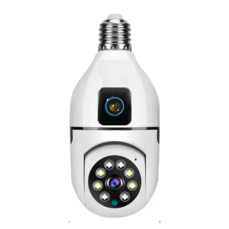 Camera Supraveghere Dubla tip bec E27, Lentila fixa si mobila, 4 MP, Senzor de Miscare [8]
