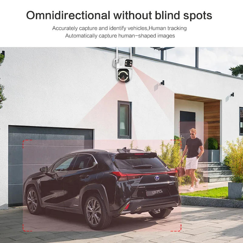 Camera Supraveghere WiFi Exterior 6MP Dual Lens PTZ, Night Vision, Detectie Miscare Umana, Audio Bidirectional, IP66, Card 32GB inclus [2]