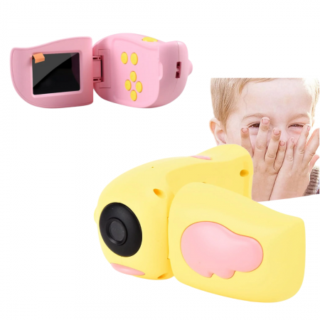 Camera video-foto digitala interactiva cu jocuri pentru copii, full-hd, ecran 2 inch, 1080p, rezistenta la socuri  Galben sau ROZ [9]