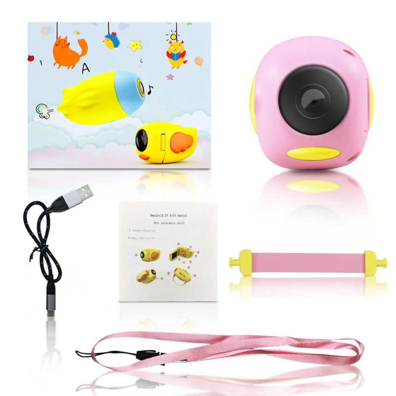 Camera video-foto digitala interactiva cu jocuri pentru copii, full-hd, ecran 2 inch, 1080p, rezistenta la socuri  Galben sau ROZ [13]