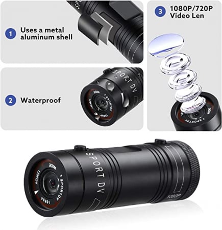 Camera Video Sport Full HD 30 FPS, Rezistenta la apa, 1000 mAh, Andowl [4]