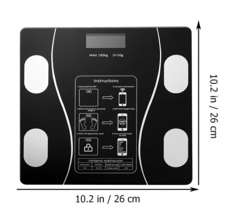 Cantar Corporal cu Ecran Digital Iluminat, Aplicatie Smart, Compatibil Android si iOS, Conectare Bluetooth, Termometru, Acumulator, Incarcare USB [4]