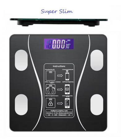 Cantar Corporal cu Ecran Digital Iluminat, Aplicatie Smart, Compatibil Android si iOS, Conectare Bluetooth, Termometru, Acumulator, Incarcare USB [3]