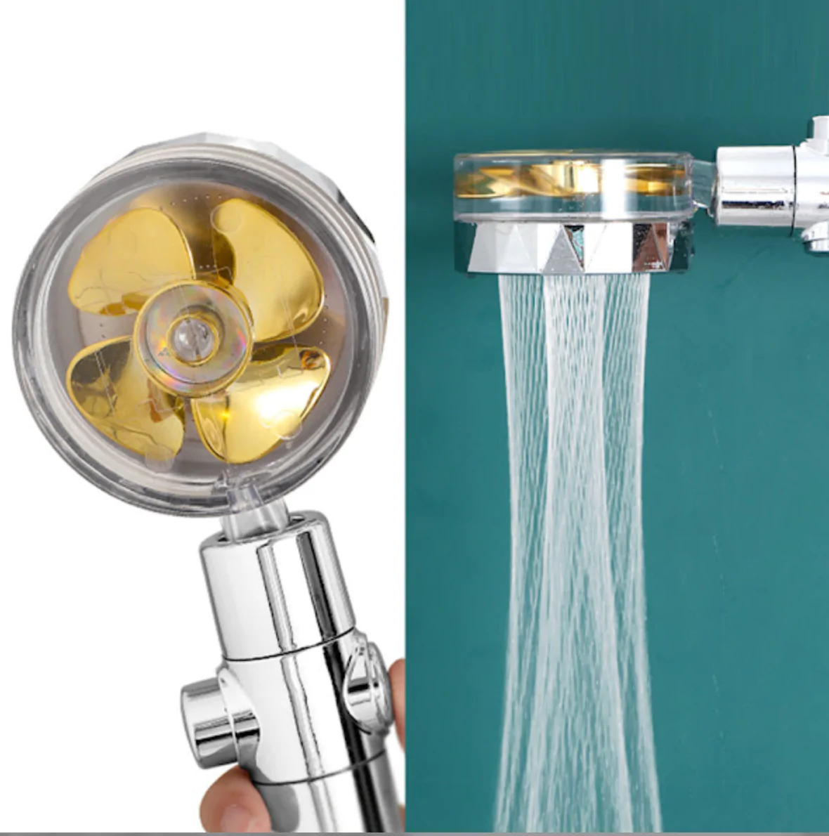 Cap de dus TURBO cu ventilator si filtru, efect de cascada [5]