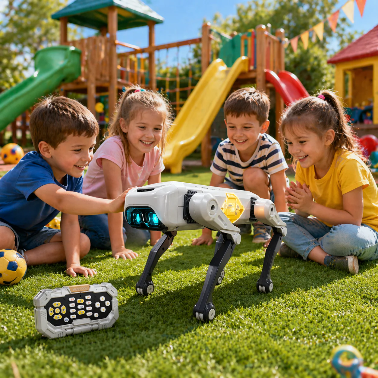 Catel robot inteligent RC cu AI, telecomanda, aplicatie si comenzi vocale, dans, LED si sunete interactive [5]