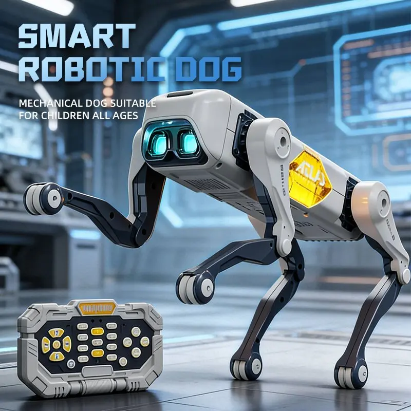 Catel robot inteligent RC cu AI, telecomanda, aplicatie si comenzi vocale, dans, LED si sunete interactive [7]