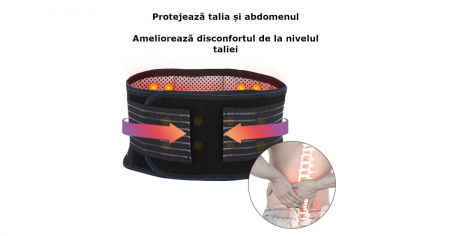 Centura Incalzitoare cu Suport Lombar, pentru talie, functie corector postura, Unisex [8]