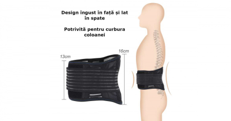 Centura Incalzitoare cu Suport Lombar, pentru talie, functie corector postura, Unisex [9]