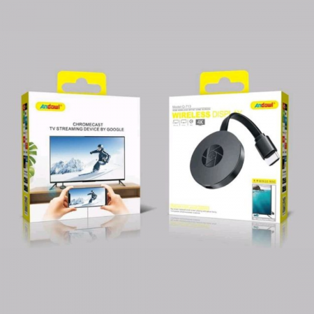 TOATE PRODUSELE - Chromecast Streaming Media Player, HDMI, Wi-Fi, Display 4K, transmisie TV din mobil, Android/iOS, Andowl Q-713