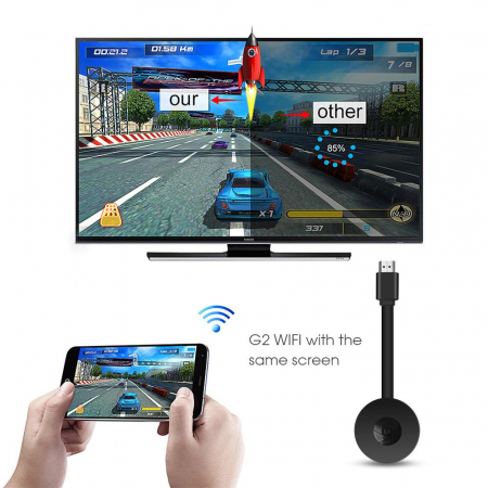 Chromecast Streaming Media Player, HDMI, Wi-Fi, Display 4K, transmisie TV din mobil, Android/iOS, Andowl Q-713 [5]