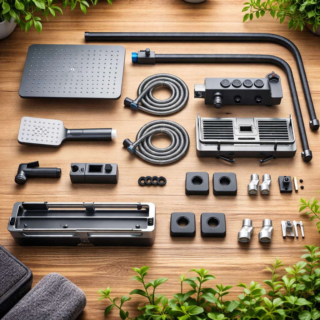 Coloana de Dus cu 4 functii, Para Ploaie 20 cm, Dus de Mana, Dus Bideu, Pipa cada [8]