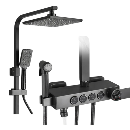 Coloana de Dus cu 4 functii, Para Ploaie 20 cm, Dus de Mana, Dus Bideu, Pipa cada