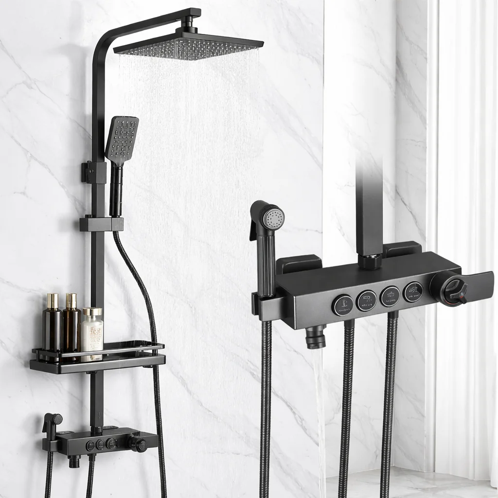 Coloana de Dus cu 4 functii, Para Ploaie 20 cm, Dus de Mana, Dus Bideu, Pipa cada [1]