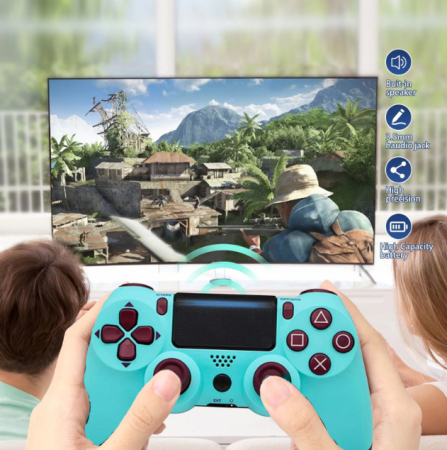 Controller Wireless Compatibil PS4 / PS4 Slim / PS4 Pro / PC, Vibratii Duale, Touchpad, Senzor 6 Axe, Design Ergonomic [2]