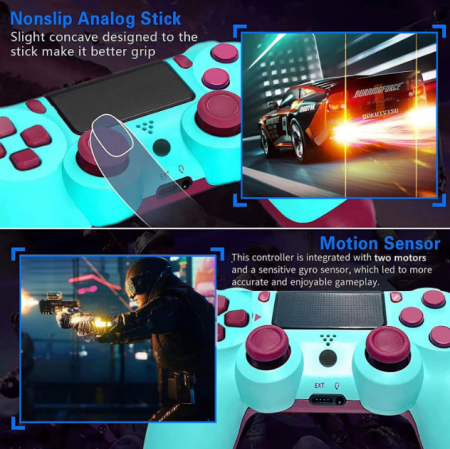 Controller Wireless Compatibil PS4 / PS4 Slim / PS4 Pro / PC, Vibratii Duale, Touchpad, Senzor 6 Axe, Design Ergonomic [6]