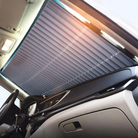 TOATE PRODUSELE - Copertina parasolar auto retractabil impotriva razelor UV, fixare prin ventuze, pentru parbriz sau luneta