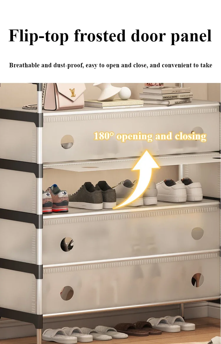 Cuier cu Rafturi pentru Pantofi si Palarii, 16 Agatatori, 4 nivele incaltaminte, Inaltime 165 cm [4]