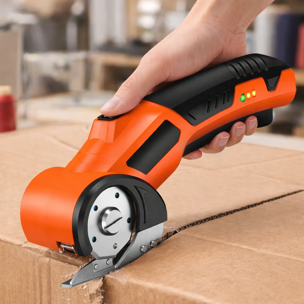 Cutter Electric pentru Textile, Piele si Cartoane, Motor Brushless, Lama Otel si Baterie Reincarcabila, LED Integrat [7]