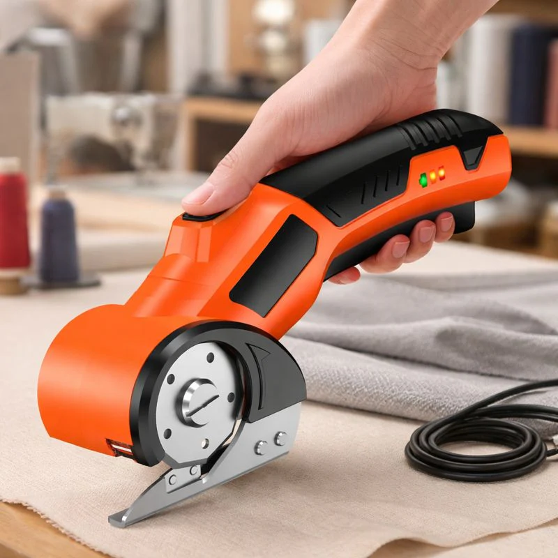 Cutter Electric pentru Textile, Piele si Cartoane, Motor Brushless, Lama Otel si Baterie Reincarcabila, LED Integrat [4]