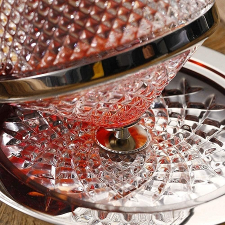 Decantor de vin rotativ de lux, din sticlă transparentă, 2 pahare incluse, set elegant pentru iubitorii de vin [8]